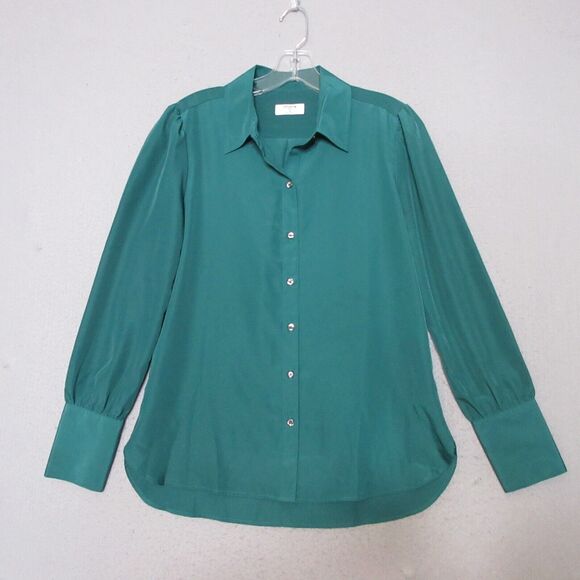 Untuckit Top Shirt 4 Green Button Up Francine Long Sleeve Career Timeless - Picture 1 of 12